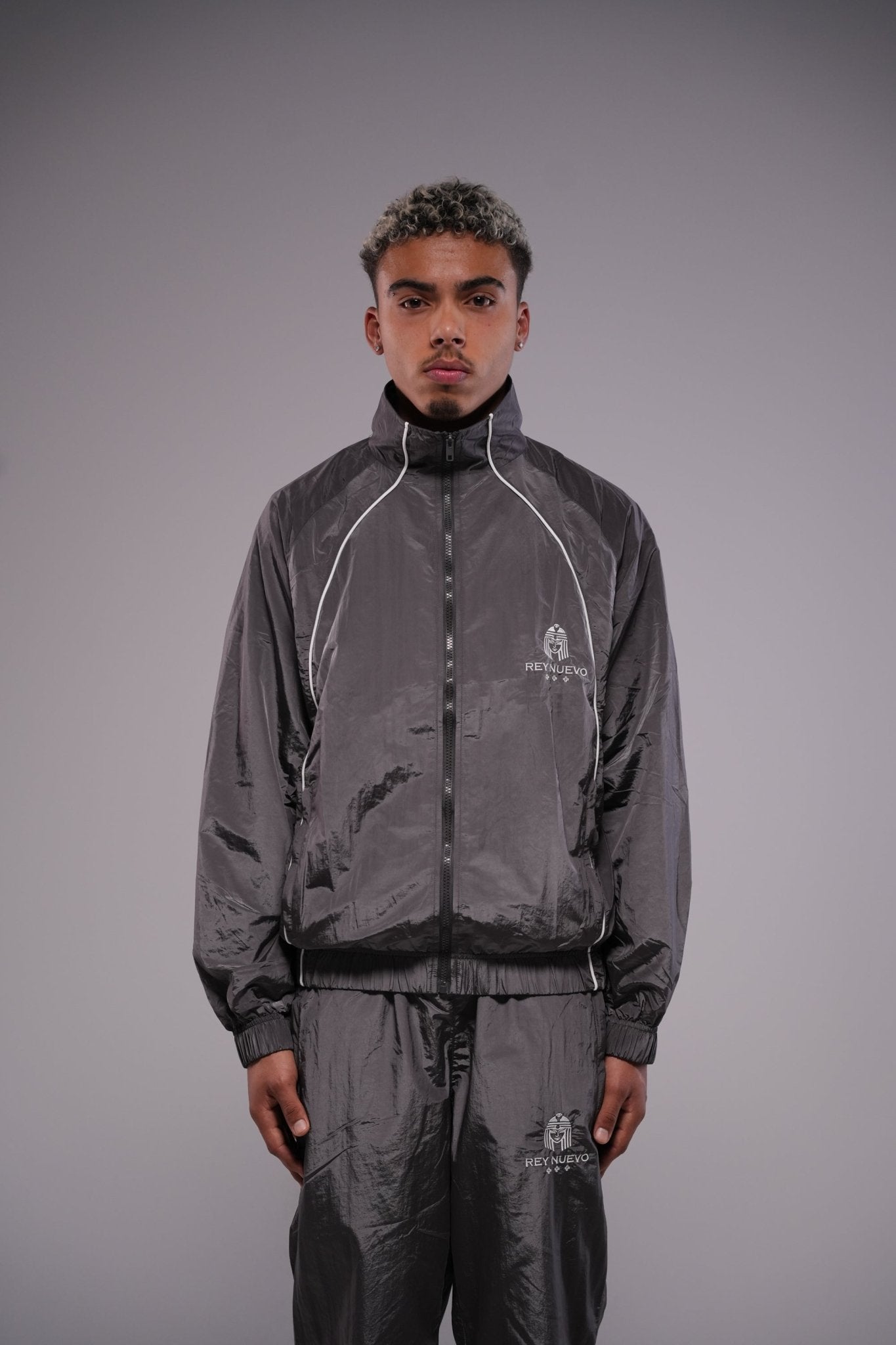 crown legacy track jacket (gray) - Rey Nuevo Clothing