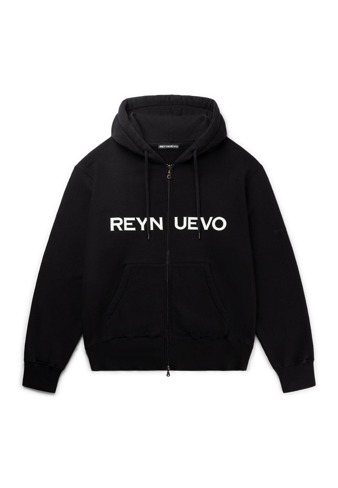 REYNUEVO BLACK ZIPPER HOODIE - Rey Nuevo Clothing