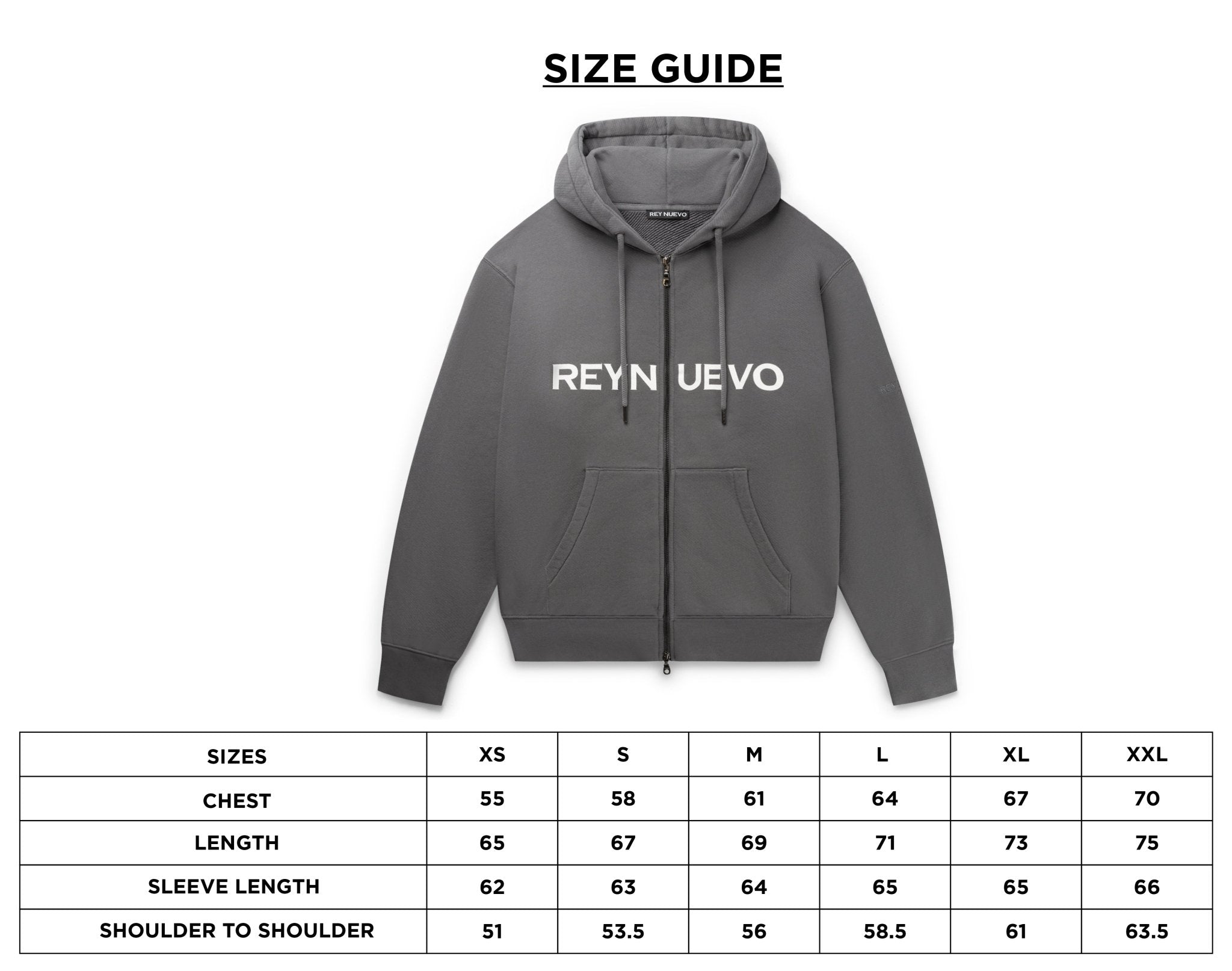 REYNUEVO SILVER ZIPPER HOODIE - Rey Nuevo Clothing