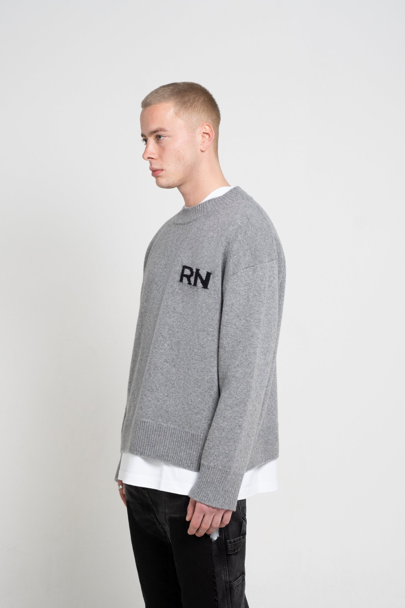 RN Grey Knitted Sweater - Rey Nuevo Clothing