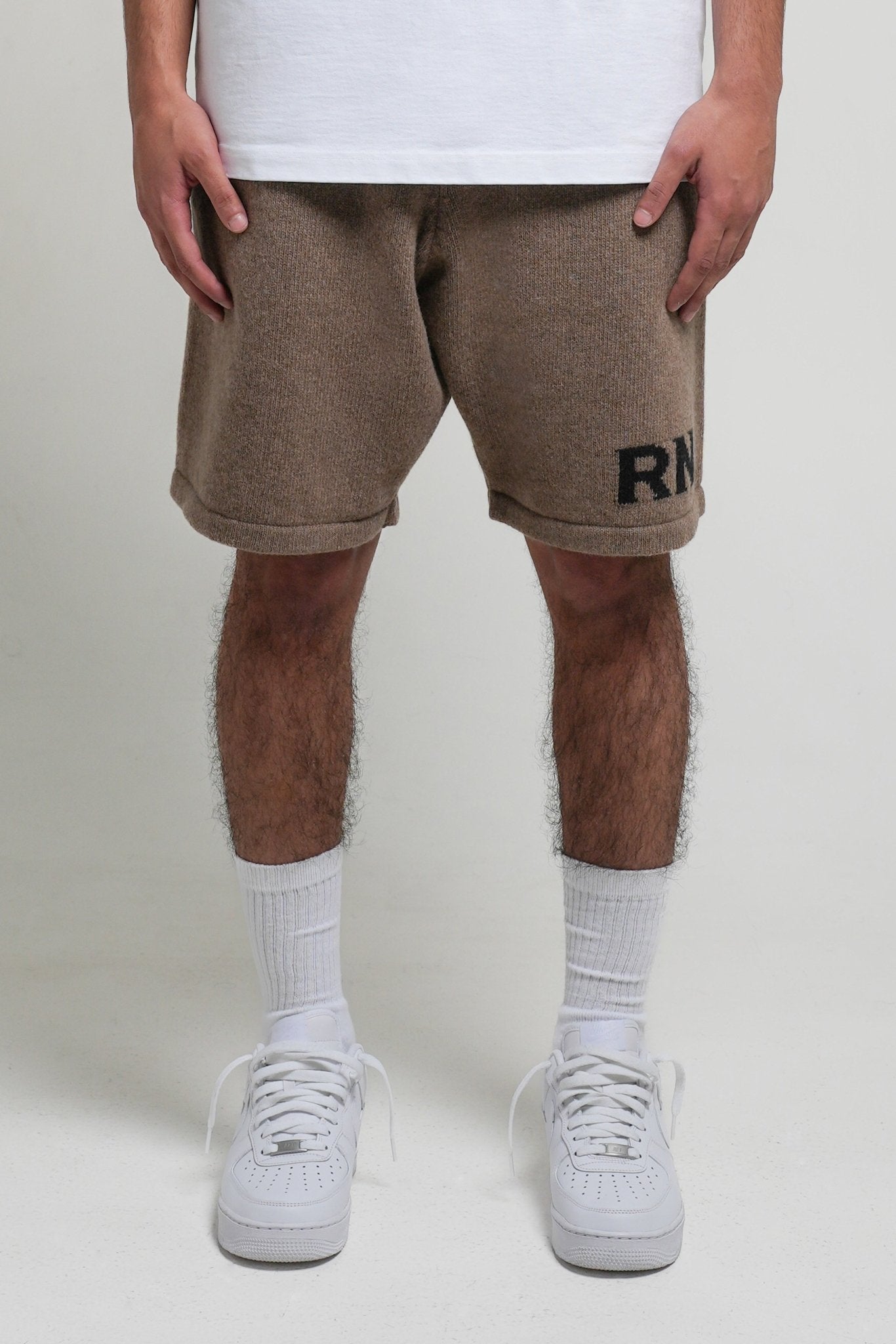 rn knitted shorts (brown) - Rey Nuevo Clothing