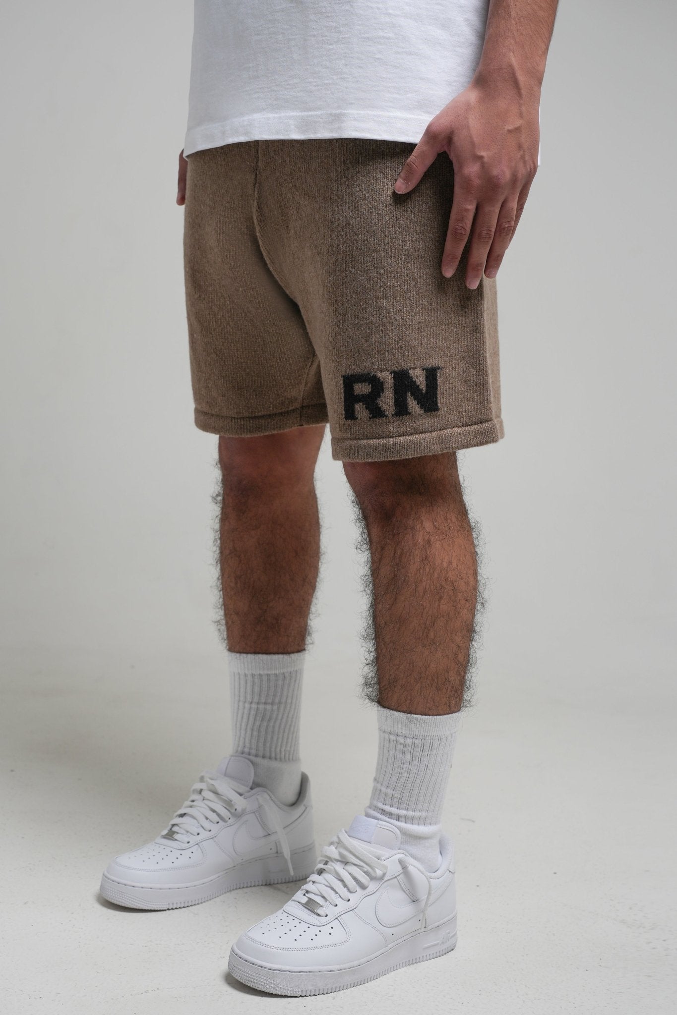 rn knitted shorts (brown) - Rey Nuevo Clothing