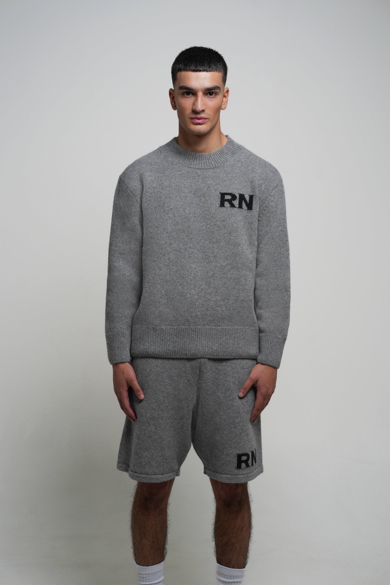 RN KNITTED SHORTS (grey) - Rey Nuevo Clothing