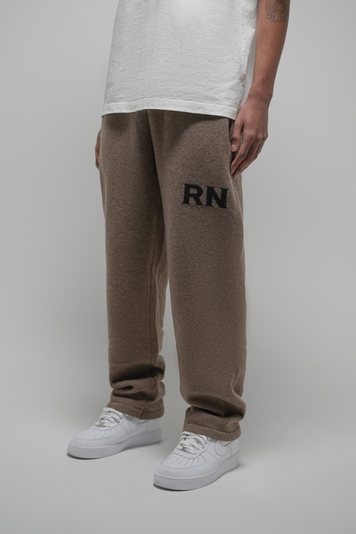 RN KNITTED TROUSERS (BROWN) - Rey Nuevo Clothing