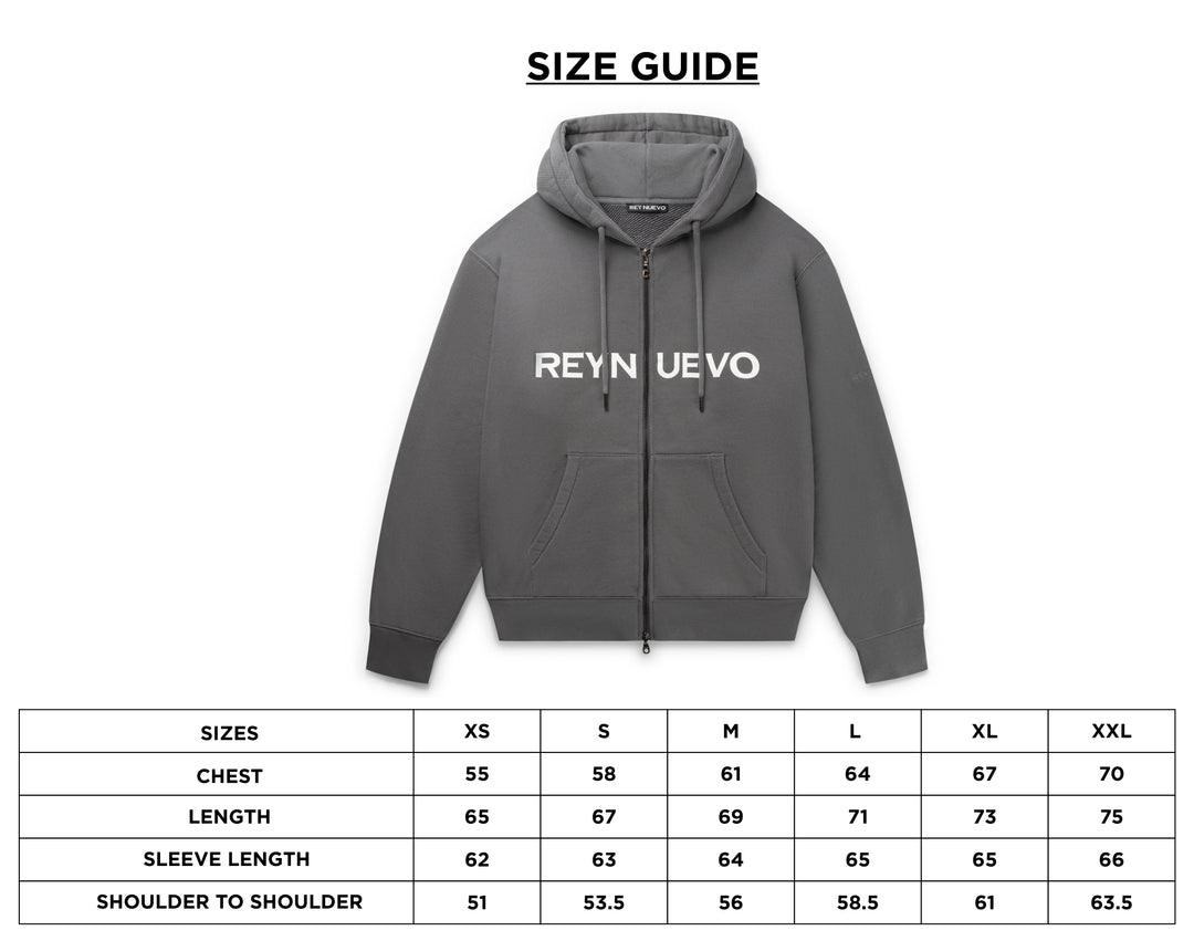 REYNUEVO SILVER ZIPPER HOODIE
