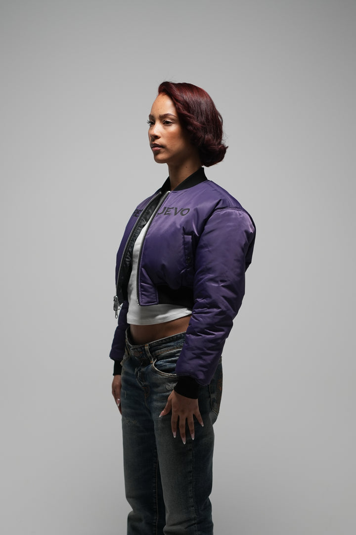CROPPED DOUBLE SIDED BOMBER