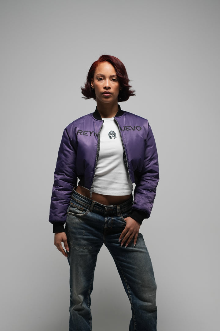 CROPPED DOUBLE SIDED BOMBER