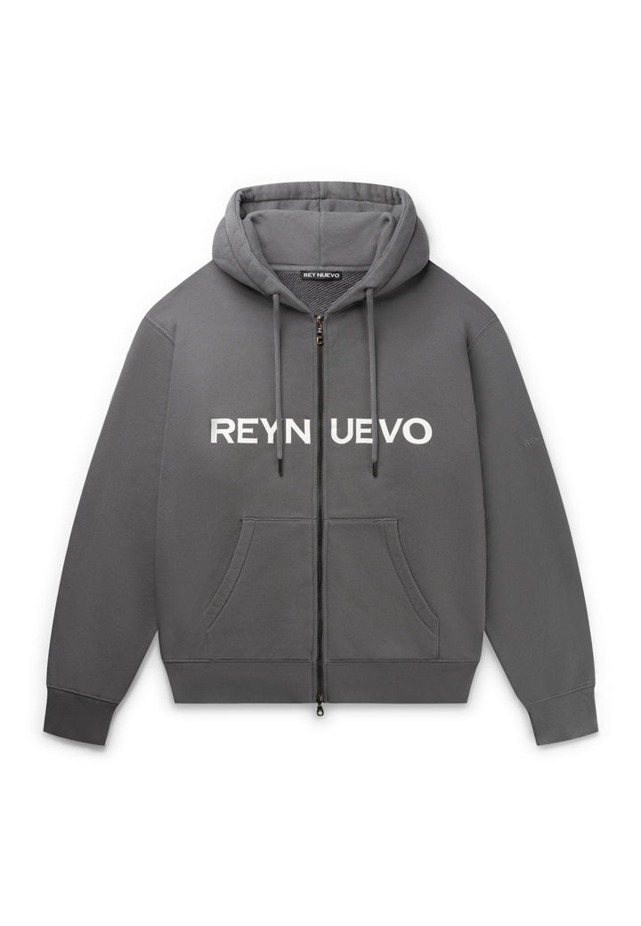 REYNUEVO SILVER ZIPPER HOODIE
