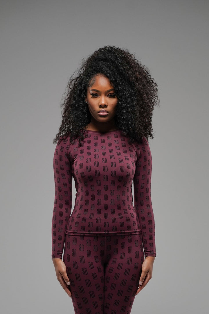 burgandy set top (burgandy) - Rey Nuevo Clothing
