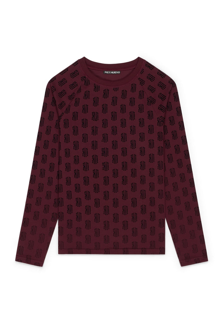 burgandy set top (burgandy) - Rey Nuevo Clothing