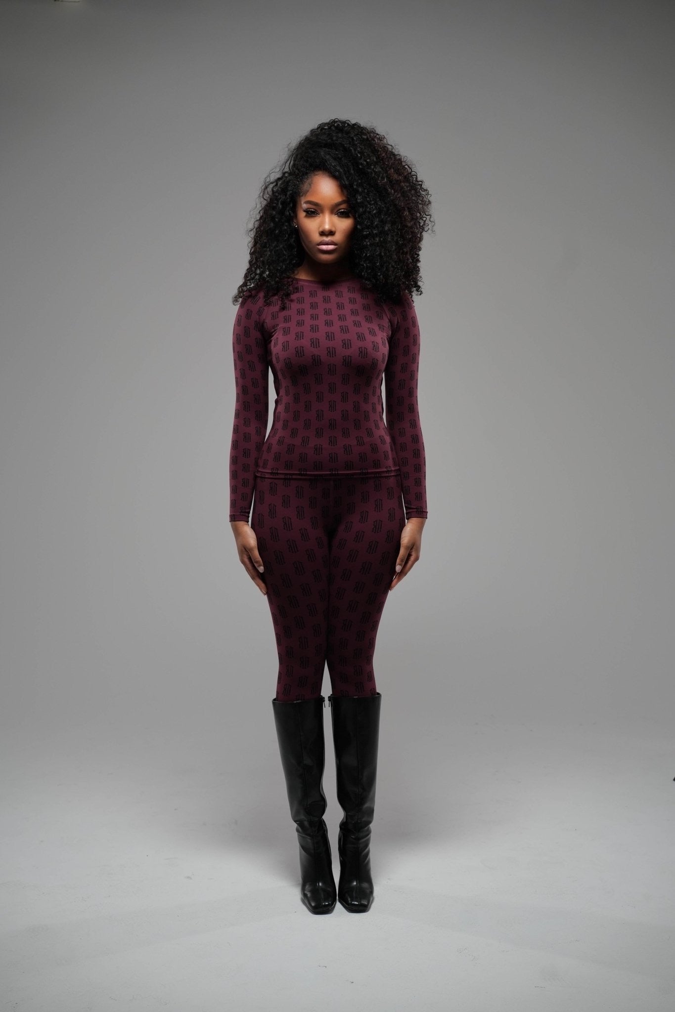 burgandy set top (burgundy) - Rey Nuevo Clothing