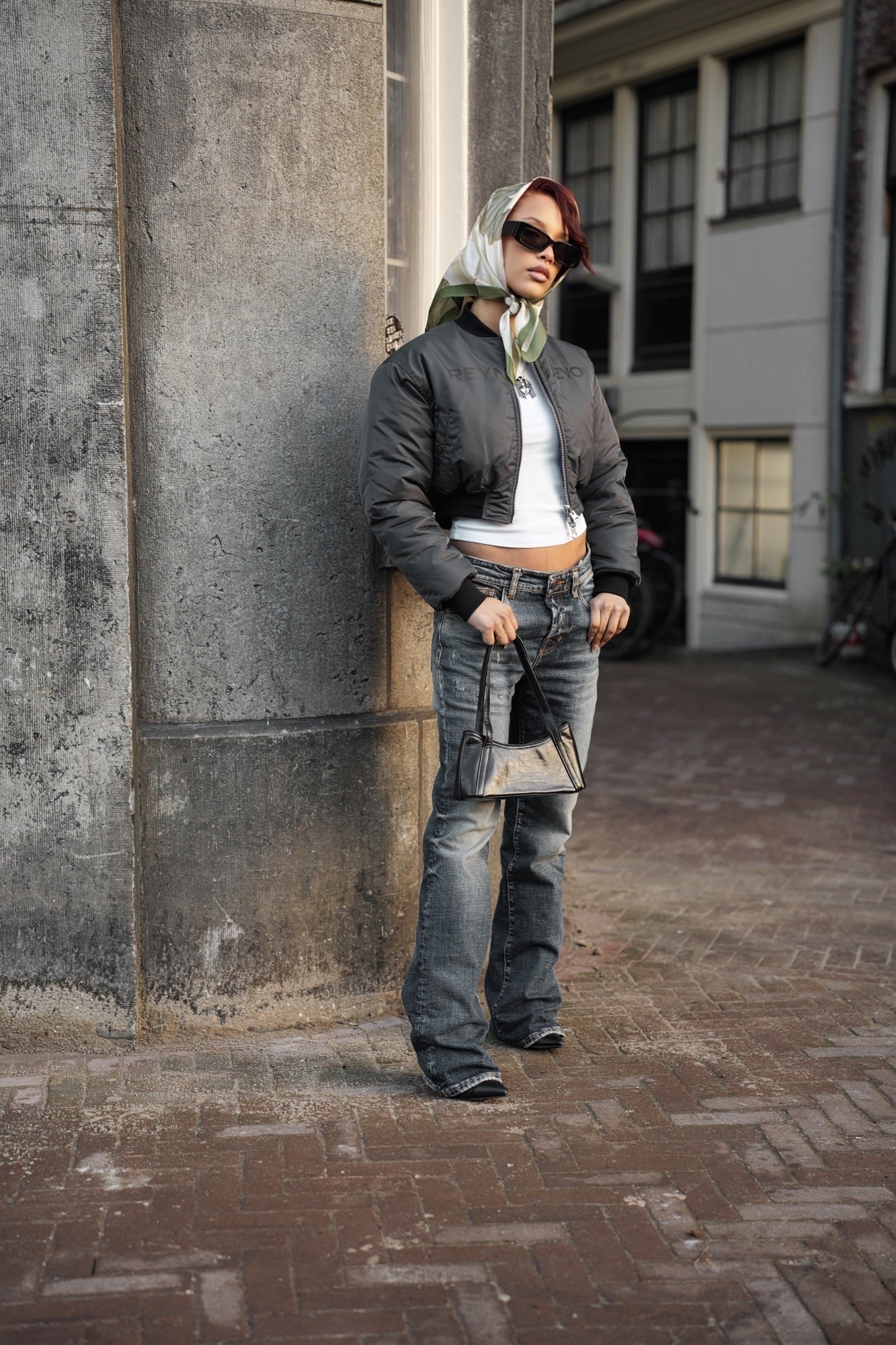CROPPED DOUBLE SIDED BOMBER - Rey Nuevo Clothing
