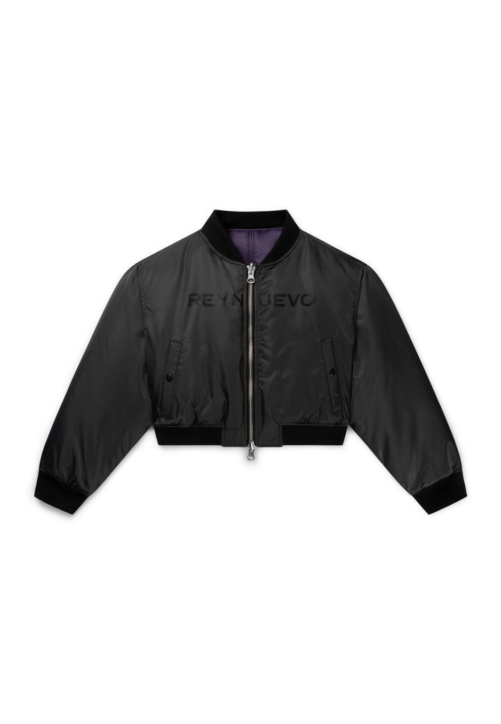CROPPED DOUBLE SIDED BOMBER