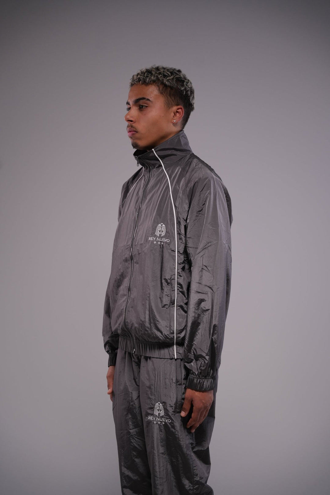crown legacy track jacket (gray) - Rey Nuevo Clothing