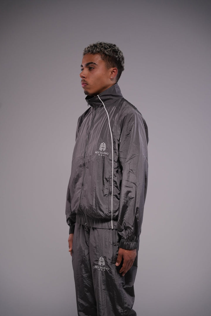 crown legacy track jacket (gray) - Rey Nuevo Clothing