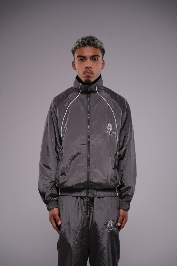 crown legacy track jacket (gray) - Rey Nuevo Clothing