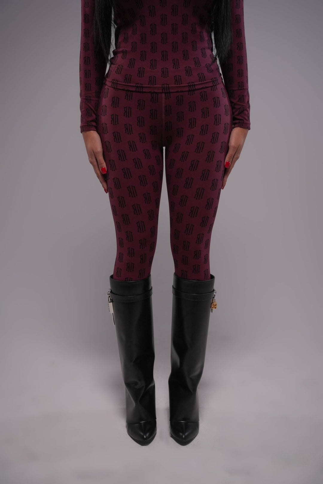 pattern set pants (burgandy) - Rey Nuevo Clothing