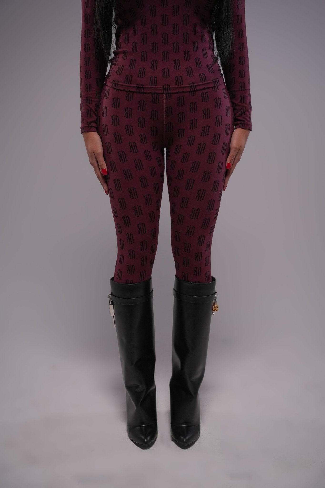 pattern set pants (burgandy) - Rey Nuevo Clothing