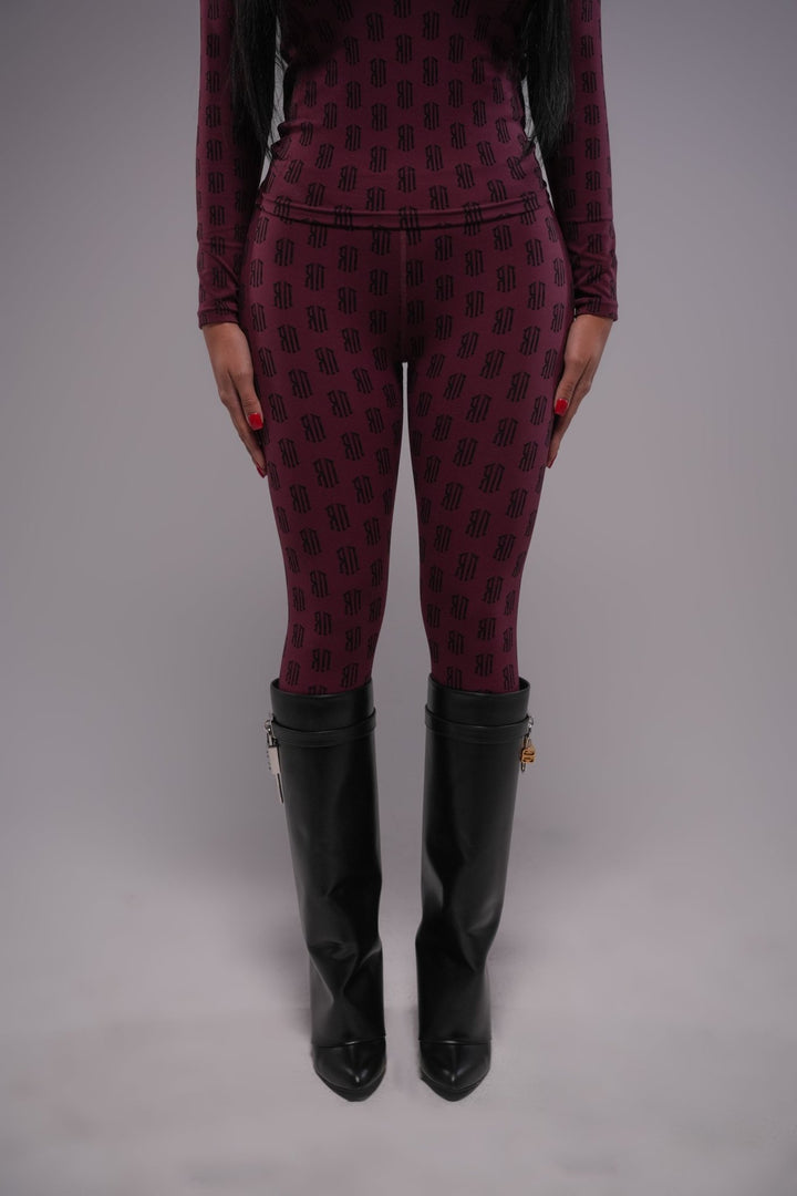 pattern set pants (burgandy) - Rey Nuevo Clothing