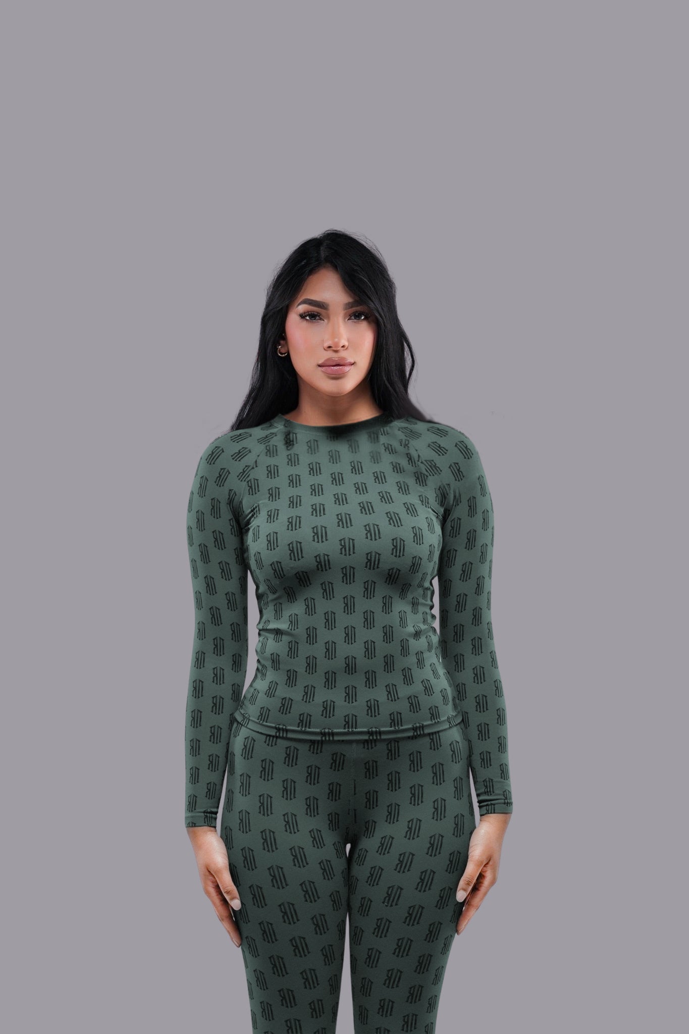 pattern set top (green) - Rey Nuevo Clothing