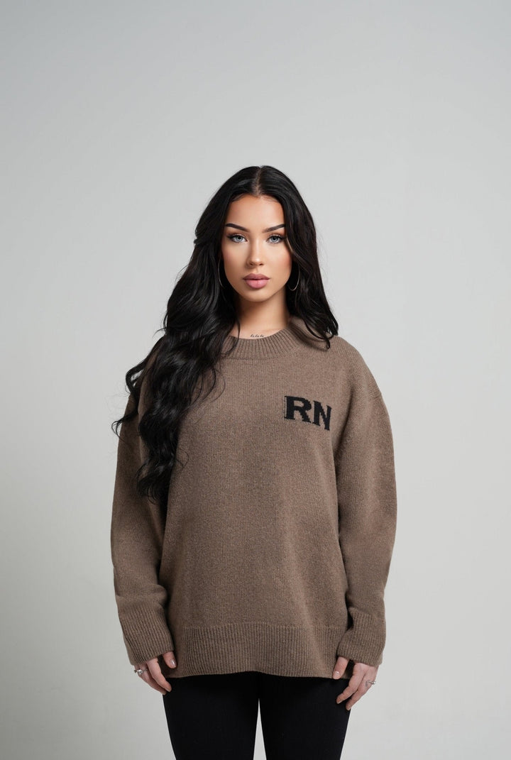 RN Brown Knitted Sweater - Rey Nuevo Clothing