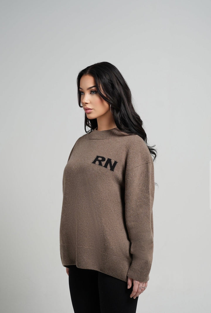 RN Brown Knitted Sweater - Rey Nuevo Clothing