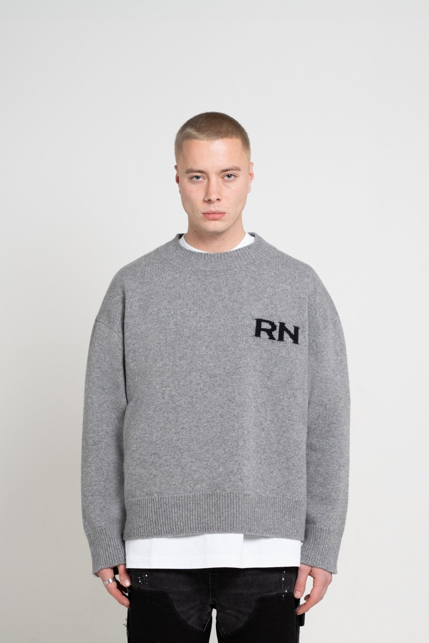 RN Grey Knitted Sweater - Rey Nuevo Clothing