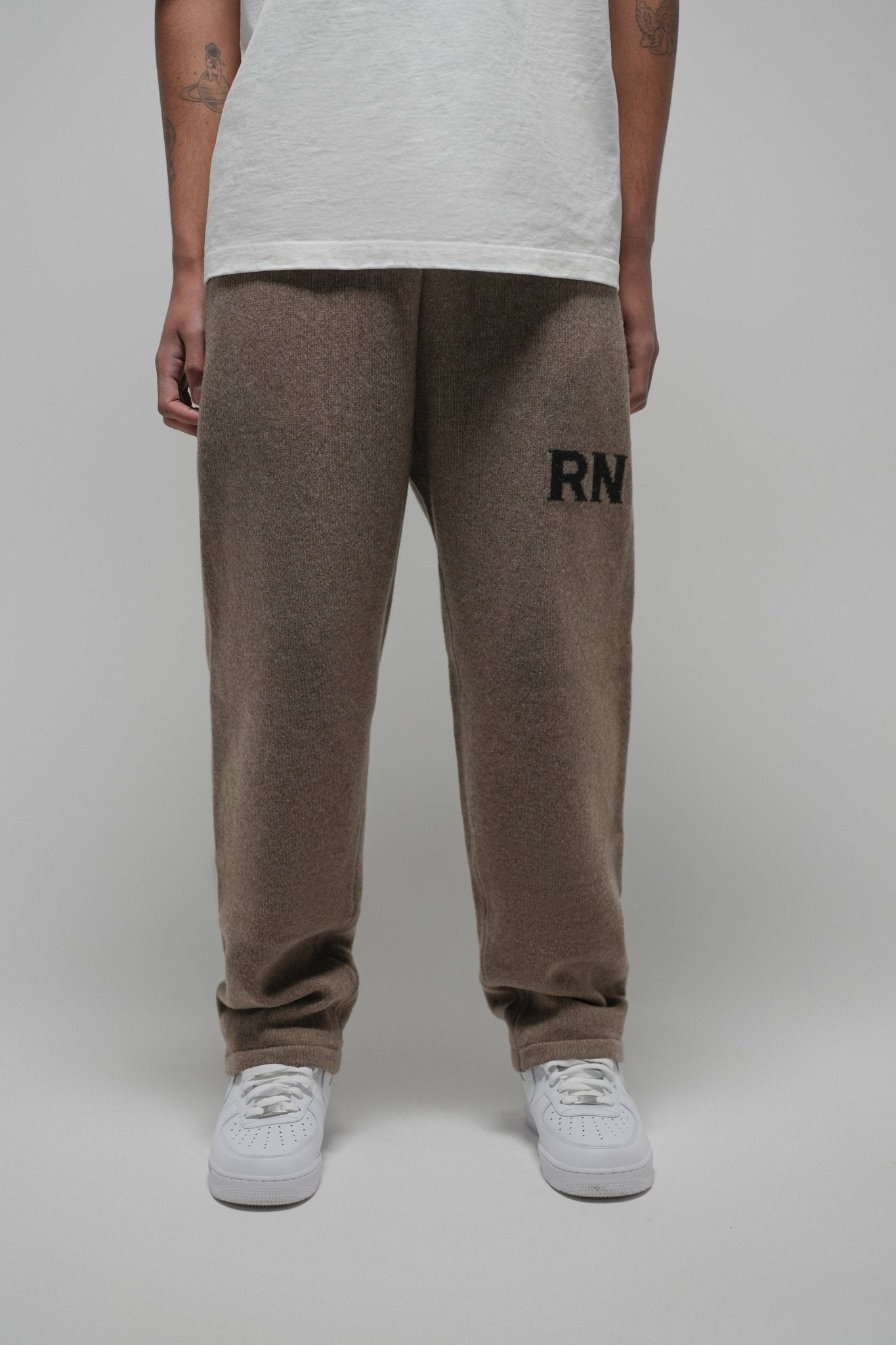 RN KNITTED TROUSERS (BROWN) - Rey Nuevo Clothing
